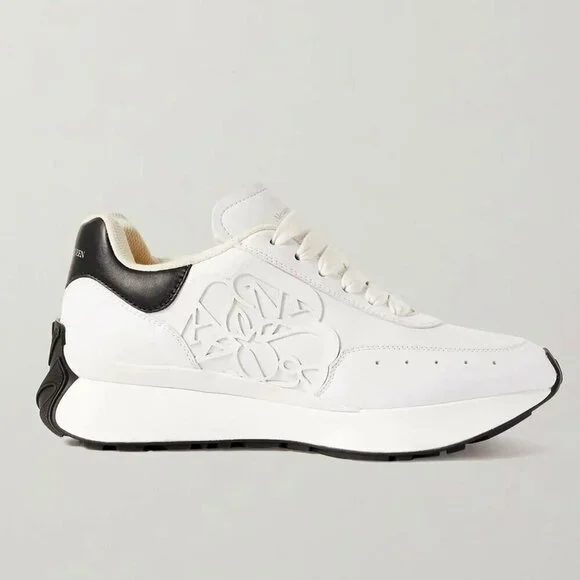 Alexander McQueen Sprint Runner Sneakers in White & Black 38 New with Box Womens - Picture 2 of 16
